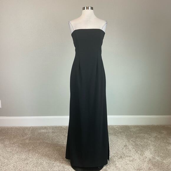 Strapless Cut Out Evening Gown Black Size 8 Thigh Slit Long Formal Dress by AQUA - Picture 2 of 11